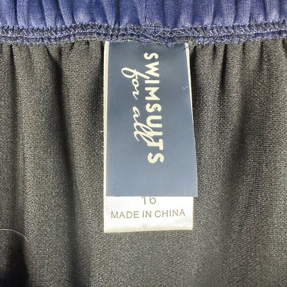 Swimsuits for All Bottom Shorts Womens 16 Blue Stretch Knit Elastic Waist NEW - Picture 2 of 5